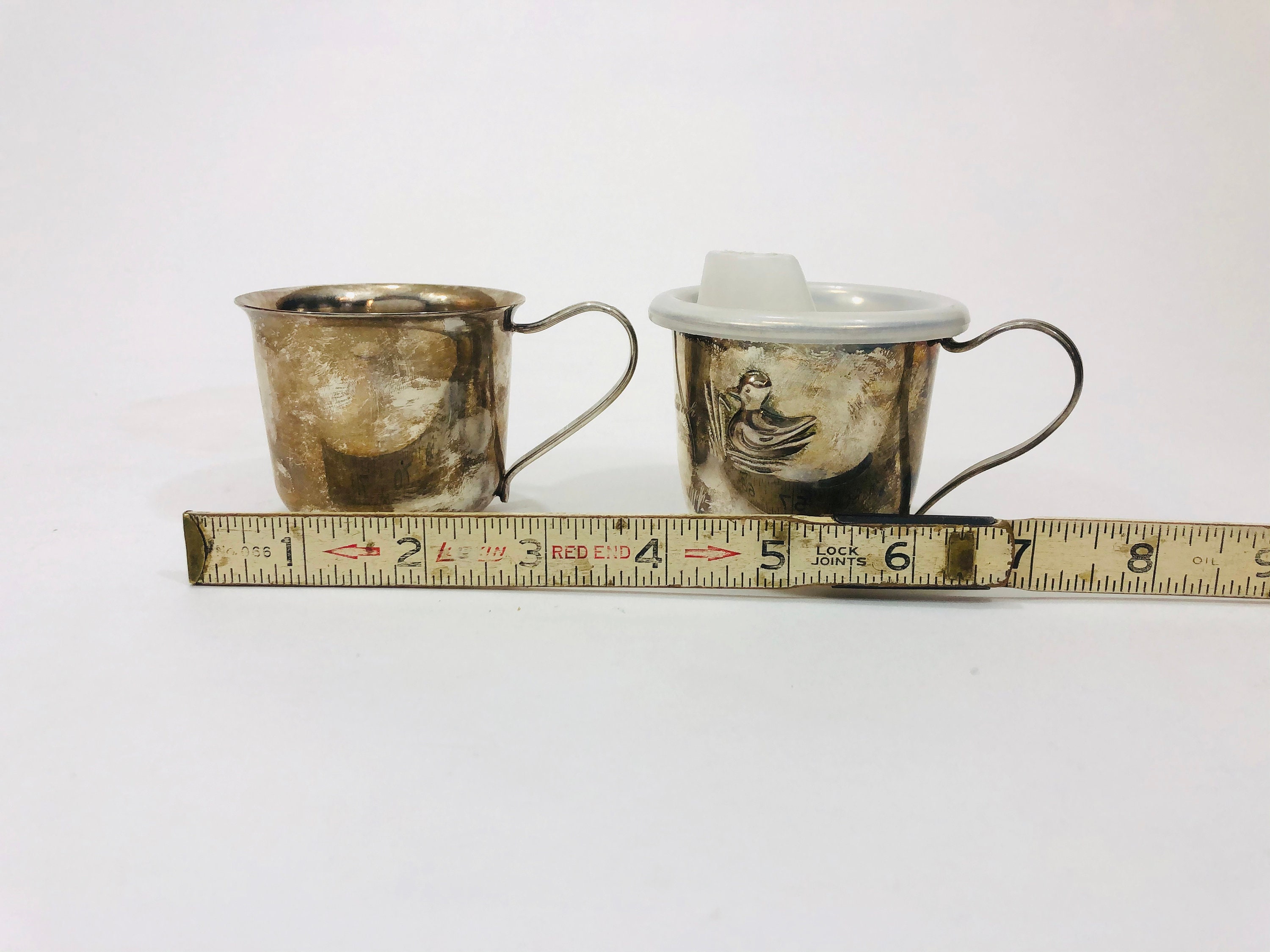 2 Vintage Silver Baby Cups Baby First Cup Silver Sippy Cup Etsy España