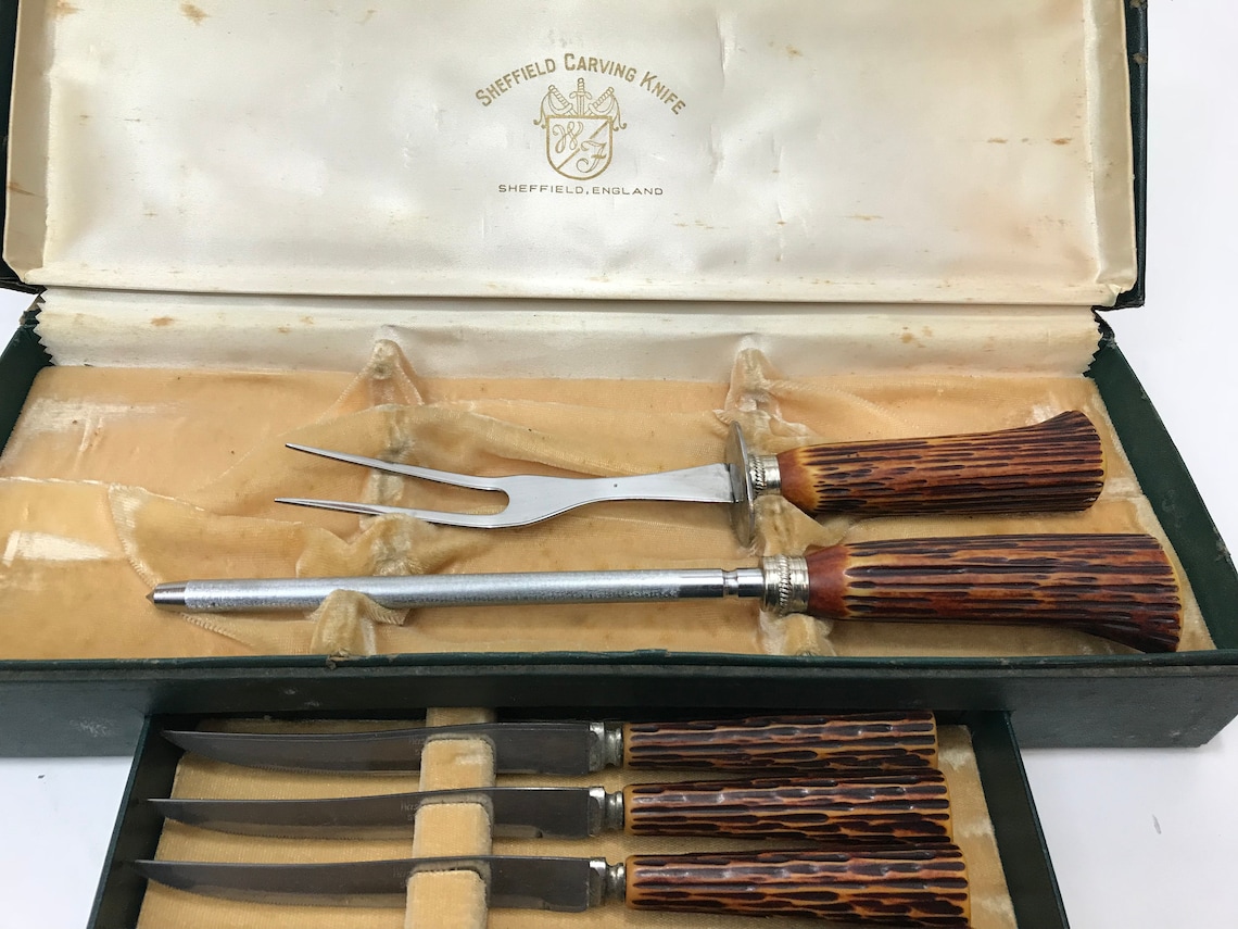 Regent Sheffield Carving Set Vintage knives Vintage Regent Etsy