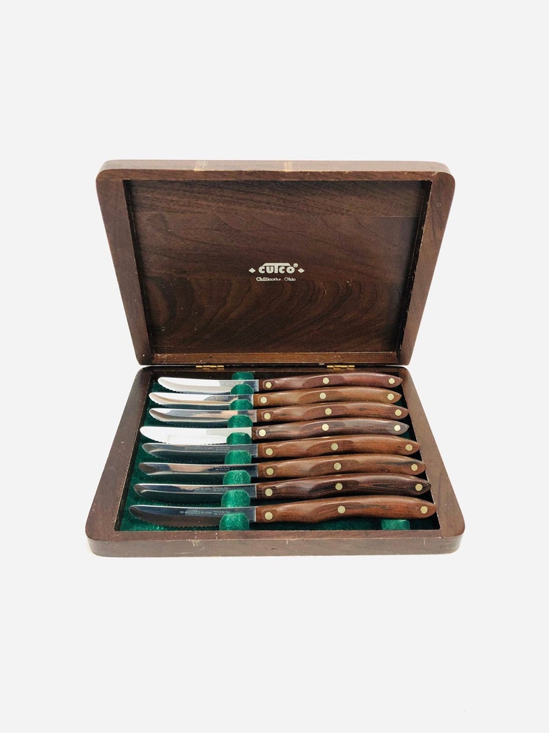 Cutco Stainless Steel 8 Piece Steak Knife Set Vintage Etsy
