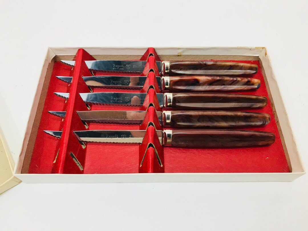 Regent Sheffield Steak Knife Set Vintage Knives Vintage Etsy