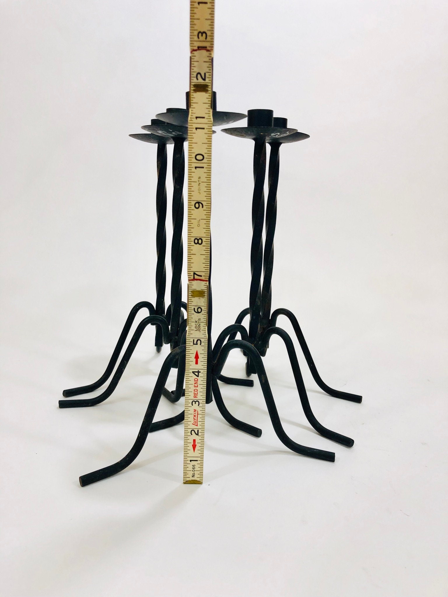 5 Tall Wrought Iron Candle Holders Wrought Iron Twisted Etsy UK