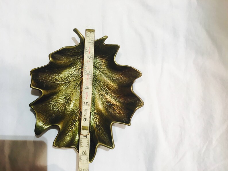 2 Large Brass Leaves Brass Leaf Tray Solid Brass Maple Leaf Etsy