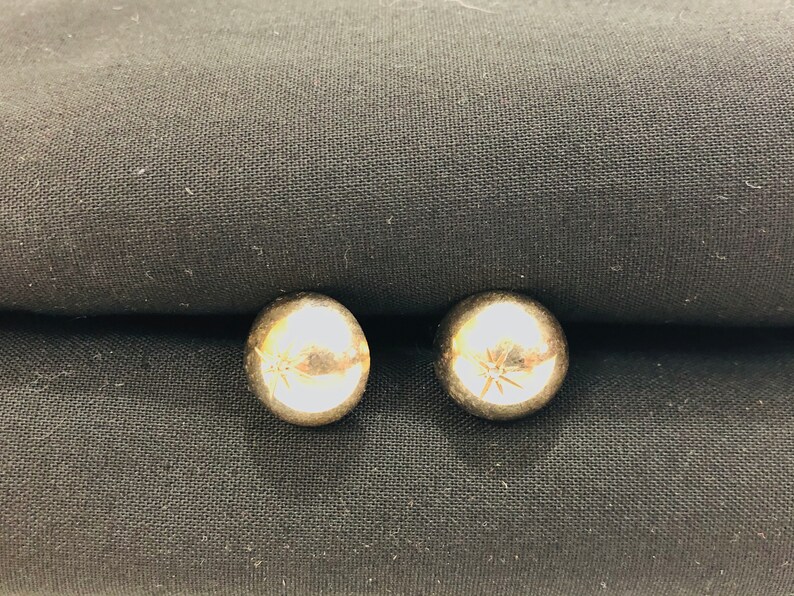 Half Ball Golden Silver Star Cuff links Round Cuff links Small star cuff links Star Cuff links Star Formal wear Vintage Cuff links