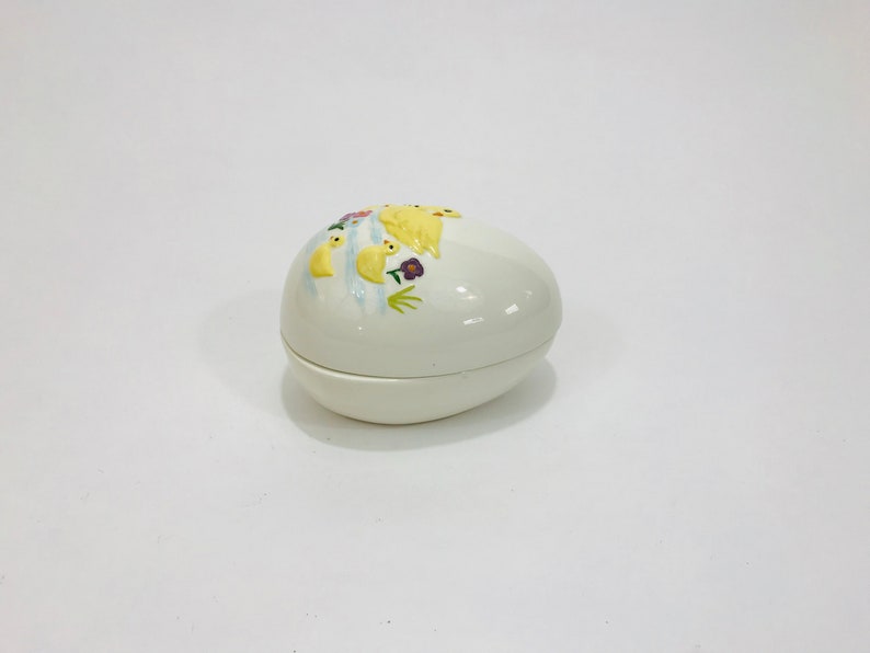 Ceramic Easter Egg With Ducks Egg Dish Easter Candy Jar Etsy