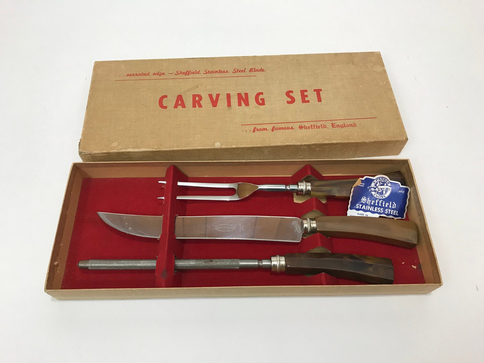 Regent Sheffield Carving Set Vintage Knives Vintage Regent Etsy