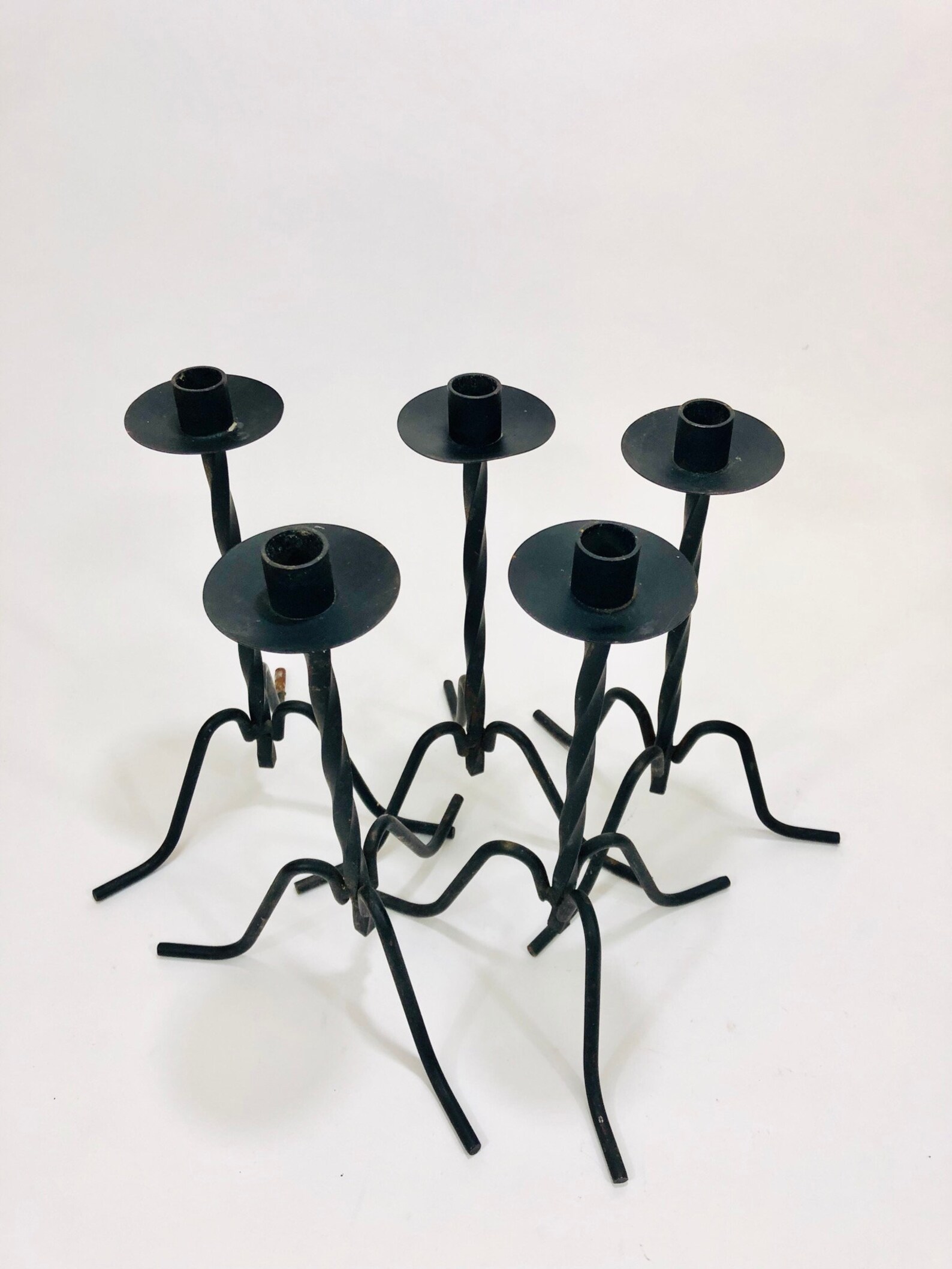 5 Tall Wrought Iron Candle Holders Wrought Iron Twisted Etsy