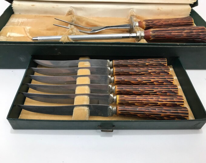 Regent Sheffield Carving Set Vintage Knives Vintage Regent Etsy