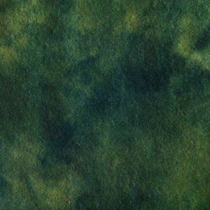 May include: A close-up of a dark green fabric with a mottled, uneven texture. The fabric has a subtle, faded pattern of lighter green and yellow.