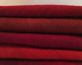 ANTIQUE REDS  hand dyed and felted wool for rug hooking and other fiber arts projects