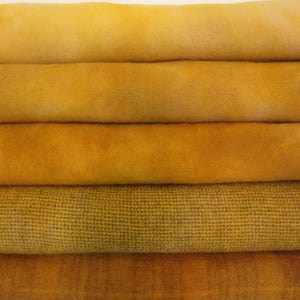 SUNFLOWERS  hand dyed and felted wool for rug hooking and other fiber arts projects