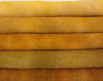SUNFLOWERS  hand dyed and felted wool for rug hooking and other fiber arts projects