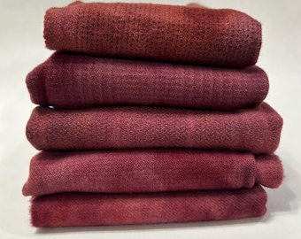 ANTIQUE ROSE TEXTURES, hand dyed wool, mottled, for rug hooking and appliqué