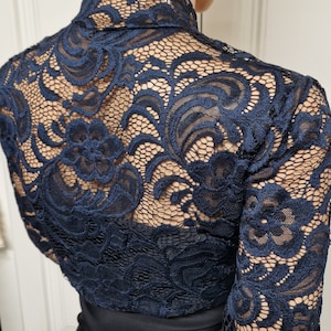 Damen Polyester Bolero/Jacke in zwei Ton Schwarz und Marineblau in den Größen 38-20 Bild 4