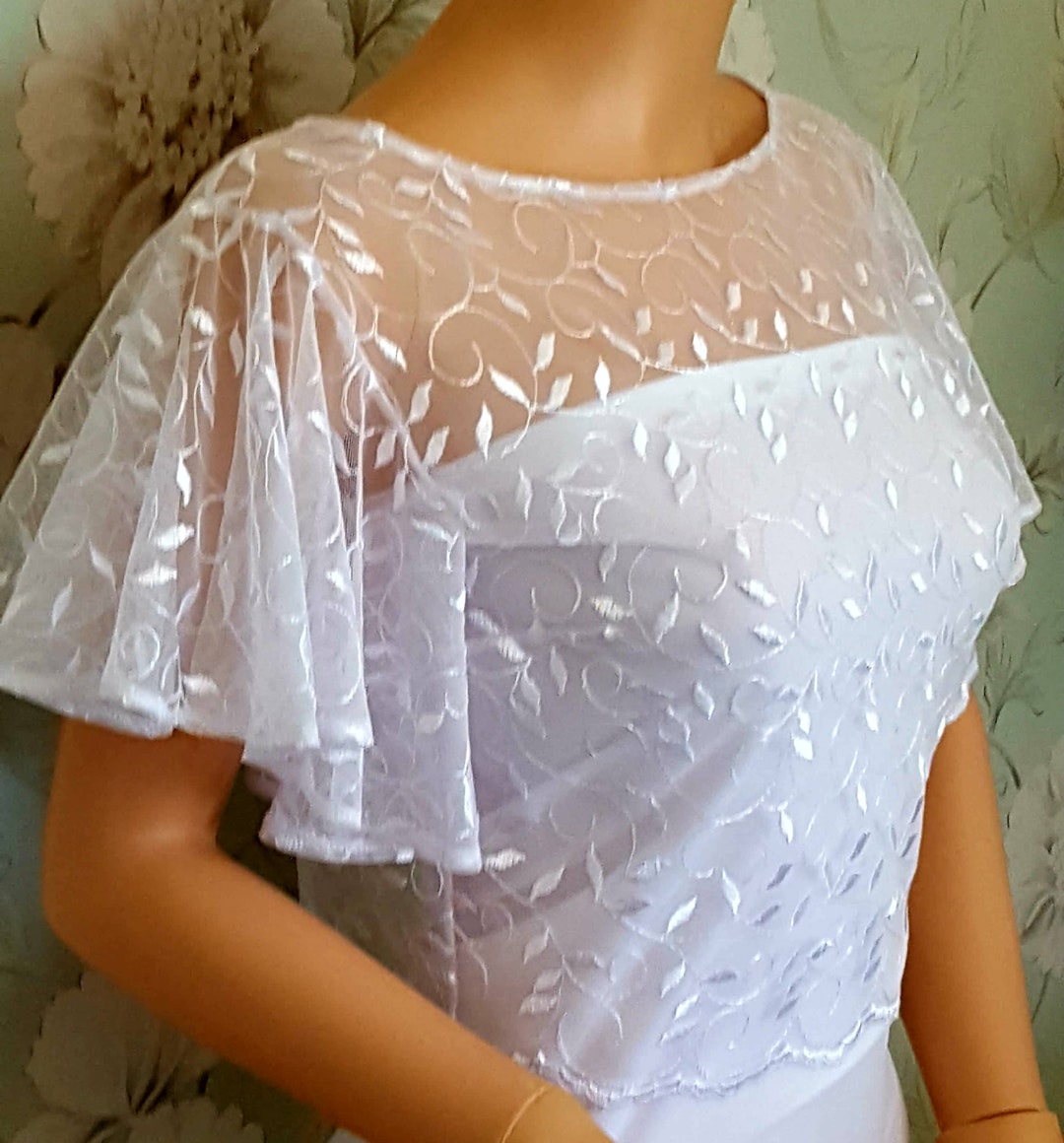 Women's Lace Bolero/jacket in White or Ivory With Flared Etsy