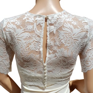 Women's Ivory cropped and stretch lace bolero/jacket and half sleeve in sizes 8 to 18 UK image 3