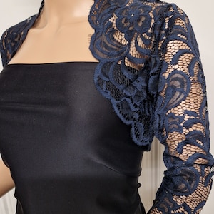 Damen Polyester Bolero/Jacke in zwei Ton Schwarz und Marineblau in den Größen 38-20 Bild 2