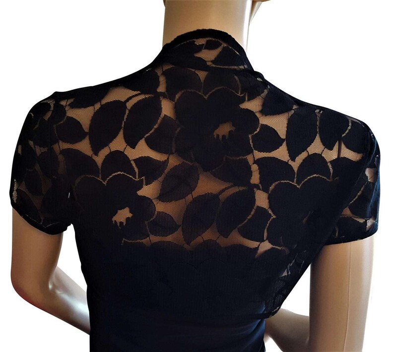 Womens Black Lace Bolero Jacket With 3/4 or Short Sleeves UK Etsy UK