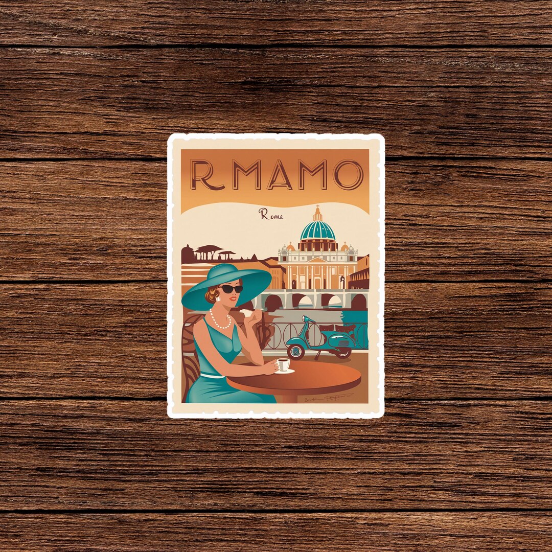 Vintage Rome Travel Sticker Retro Italian Wall Art Decor Print 3307 - Etsy