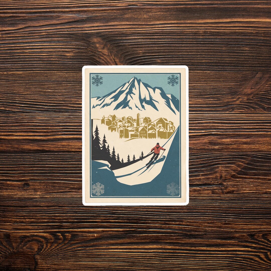 Timber Ridge Ski Sticker Vintage Ski Resort Sticker: Retro Mountain Skiing Scene Decal 3070 - Etsy