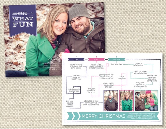 Custom Photo Holiday Card Christmas Card Year in Review | Etsy