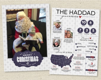 Custom Photo Christmas Holiday Photo Card Year in Review - "Your Best Year Yet"
