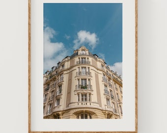 Paris Architecture Print: Elegant Apartment Façade, France Travel Photo