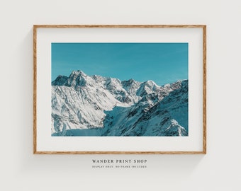 Austrian Alps Photography Print: Winter Mountain Landscape Wall Art
