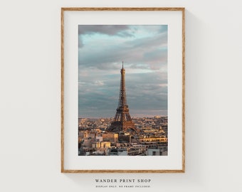 Eiffel Tower Sunset Print: Romantic Paris Wall Art