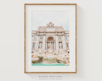 Trevi Fountain Rome Photography Print: Italian Travel Wall Art