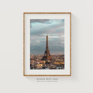 Eiffel Tower Sunset Print: Romantic Paris Wall Art