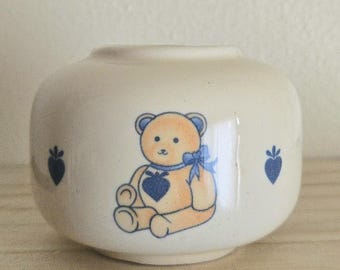 1987 Teddy Bear Candle Holder, Potpourri Simmer Pot, Cottagecore, W.B.I