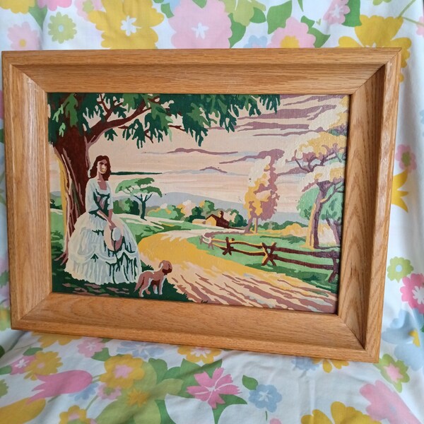 Southern Belle & Dog Paint By Number, Country Cottage, Vintage Home Decor