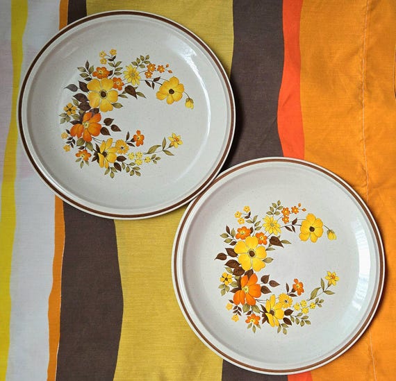 2 Vintage Casual Elegance Hearthside Stoneware Chablis Dinner Plates Japan
