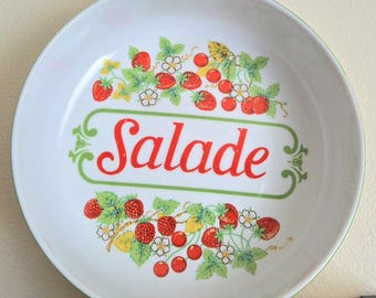 Strawberries, Cherries & Raspberries Salad Bowl, Fruit Salade, Vintage Kitchen