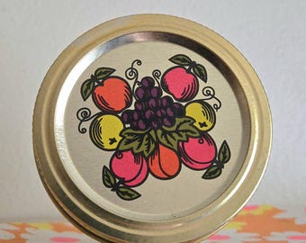 Vintage Quilted Ball Jelly Jar, MCM Fruit, Kitchen Storage, Air Tight Lid