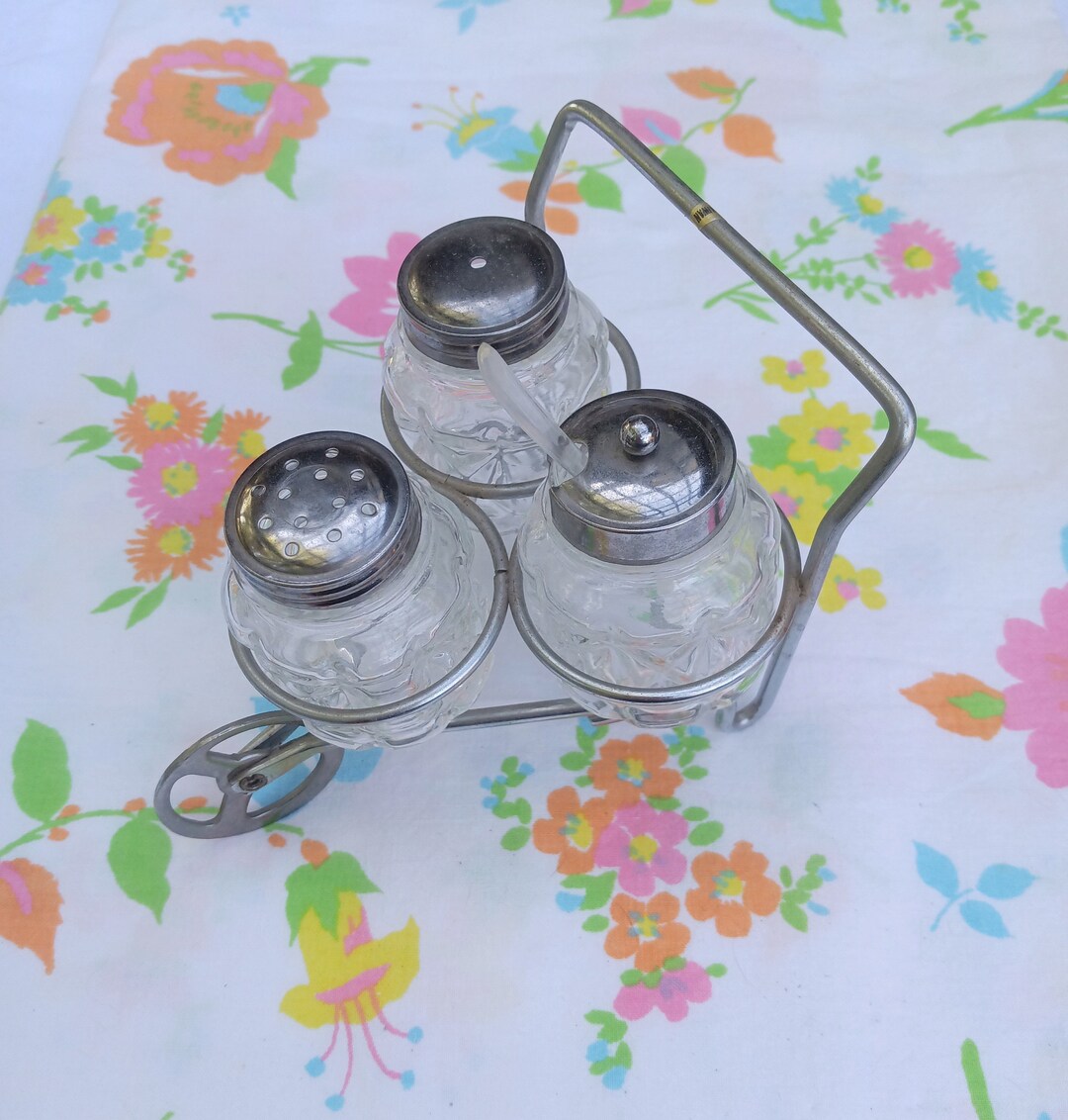 Salt Pepper Sugar Wheel Barrow Vintage Kitchen Decor Made Etsy