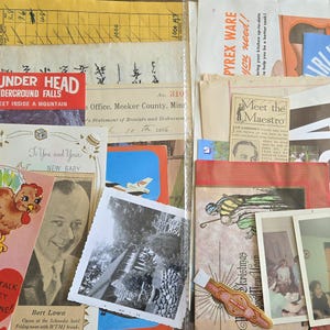 Ephemera Pack Of 20, Authentic Vintage & Antique, Photographs, Bumper Sticker, Pyrex And More