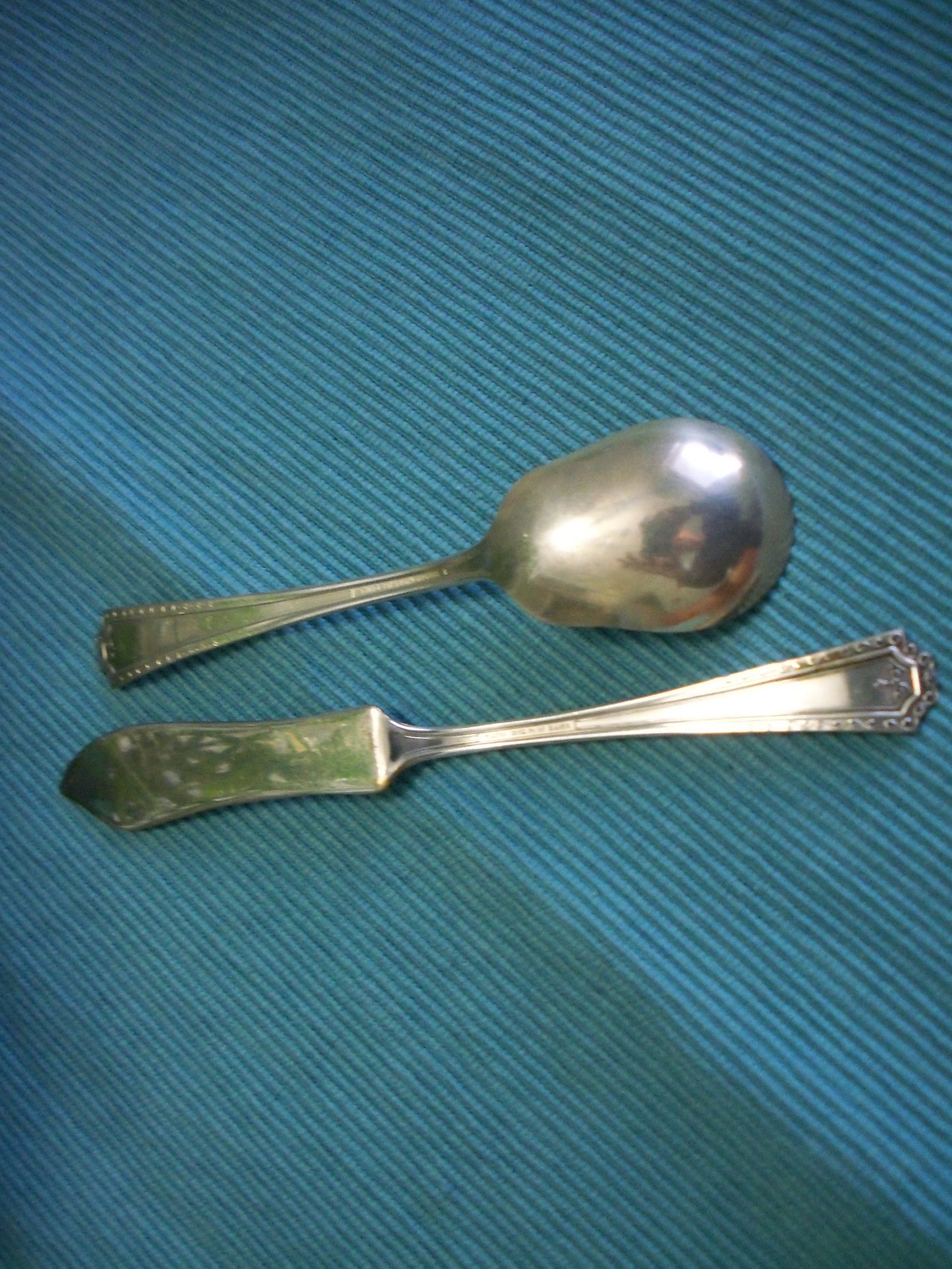 Butter Knife and Sugar Spoon Set Silver Plate Sugar Spoon Silver Plate