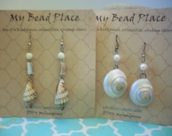 Sea Shell Earrings - Dangle Earrings - Handmade Earrings - Nautical Earrings - Shell Earrings - French Wire Earrings - Shell Earrings