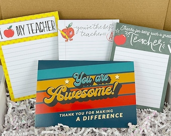 Teacher Notepads (Set of 3) Gift Set,  Teacher Stationery Gift, School notepad, Thoughtful Teacher Appreciation Gift, End of Term Gift Bundl
