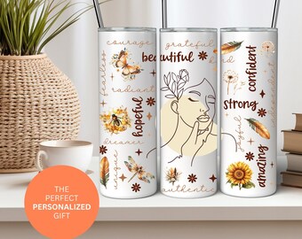 Mental Health Awareness Tumbler Cup,  20oz Daily Reminder Tumbler Gift for her, Custom Daily Affirmations Tumbler Gift, Best Friend Gift