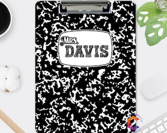 Personalized Teacher Clipboard: Composition Notebook Design