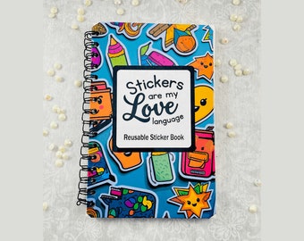 Reusable Sticker Book Gift for Sticker Collector, Stickers are My love Language Reusable Sticker Book, Sticker Collection Book Organizer