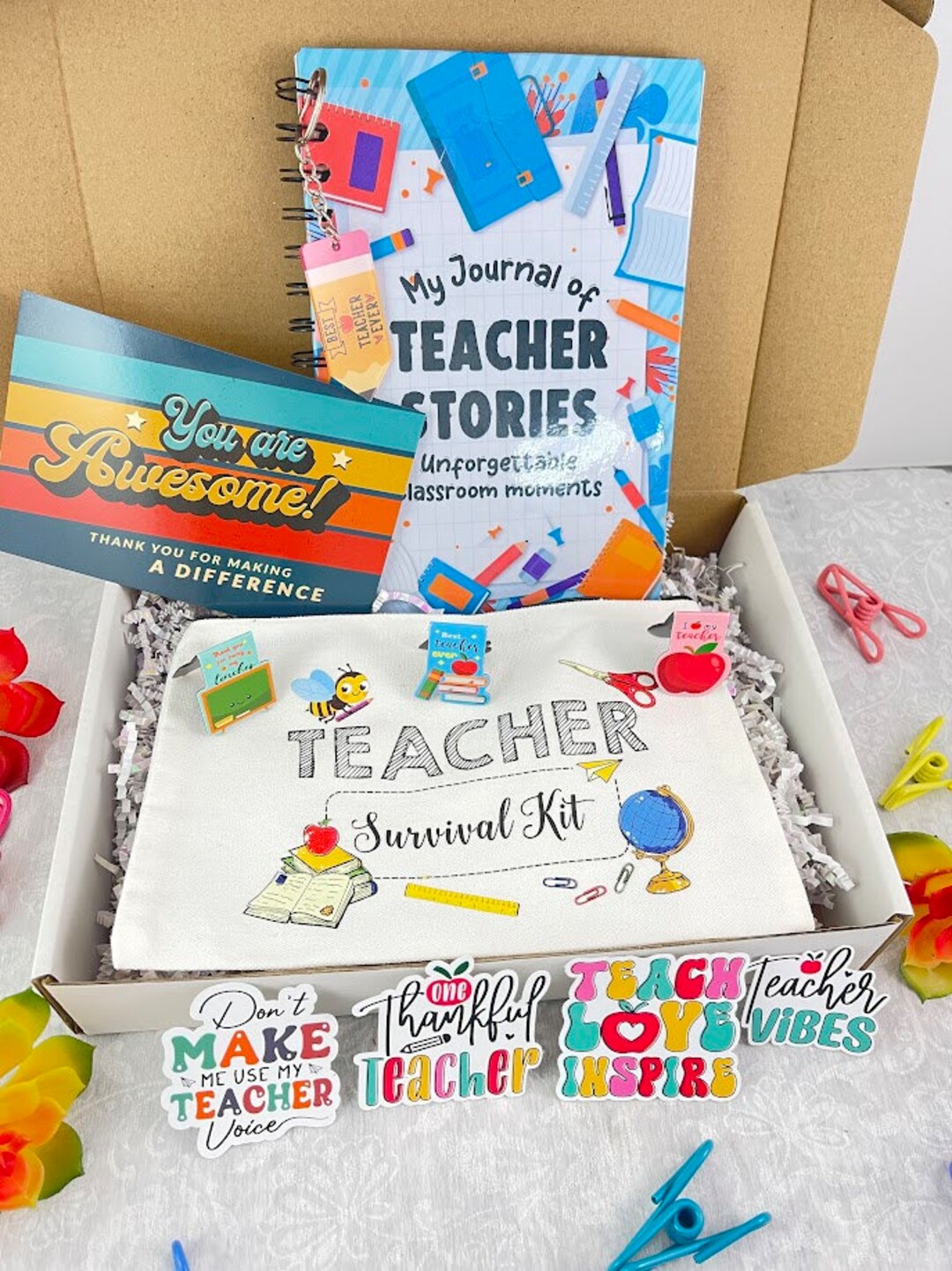 THANK YOU TEACHER Gift Set, Thank You for Helping Me Grow, Teacher ...