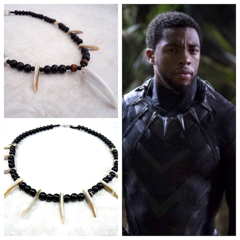 Black Panther Necklace King Of Wakanda Lava Rock Necklace Etsy