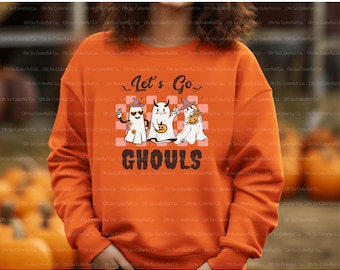 Lets Go Ghouls Halloween Sweatshirt, Halloween Sweatshirt, Retro Halloween Pullover Lustig, Lustiger Geist Pullover, Geist Halloween Sweatshirt