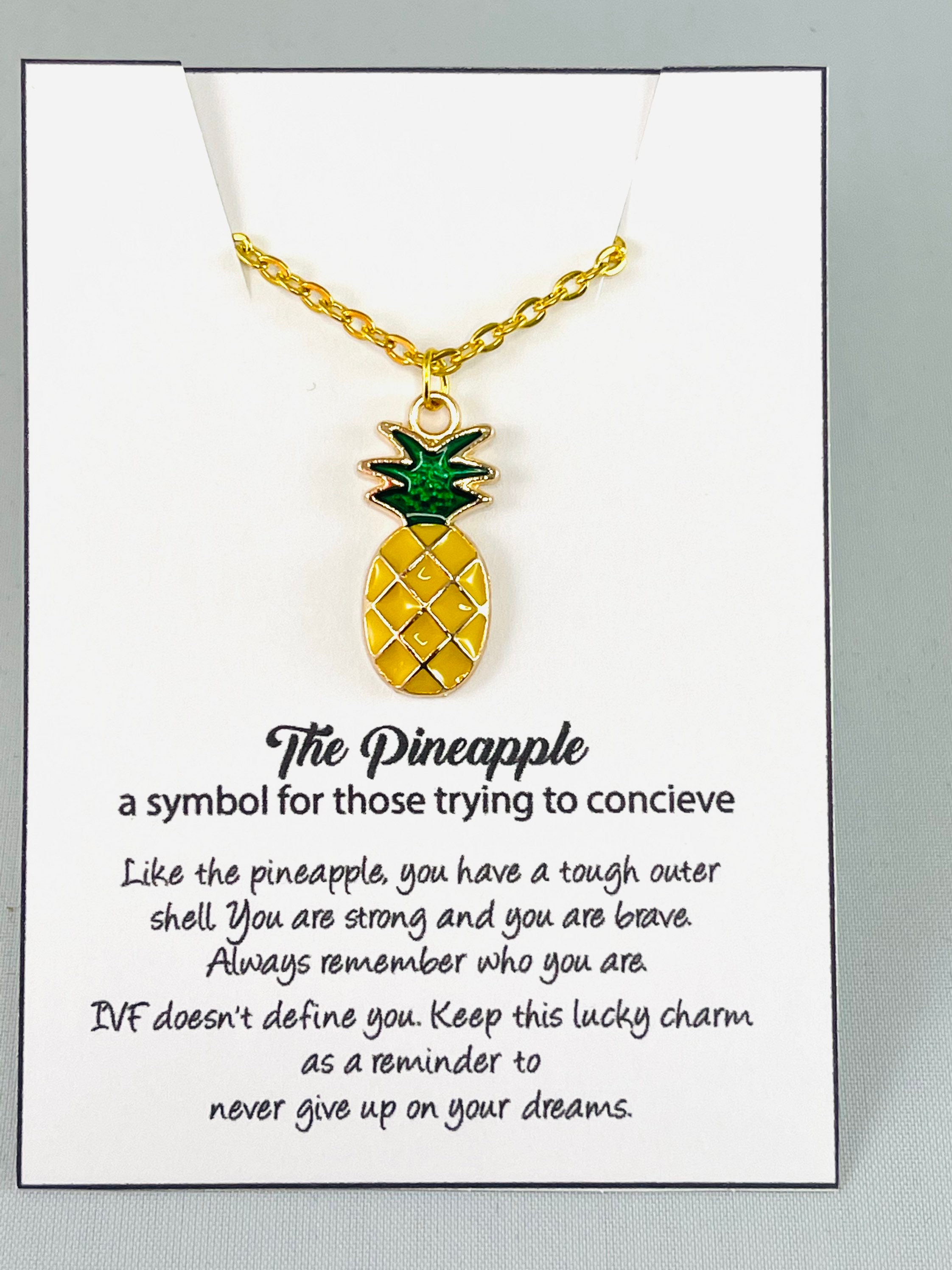 Collana E Orecchini A Forma Di Ananas – Regalo Di Forza Per Donne In IVF, Simbolo Di Fertilità