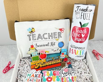 THANK YOU TEACHER gift set, Thank You For Helping Me Grow, Teacher Christmas Gift, Teacher Appreciation Gift, Teacher Gift Box, End of Term