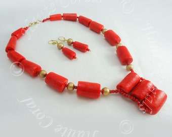 African Coral Beads Wedding Necklace | African Woman Wedding Beads | Nigerian Wedding Necklace | Benin Bride Coral Beads Necklace