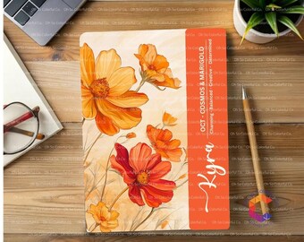 Birth Month Flower Journal, Personalized Notebook, Gratitude Journal, Birthday Gift, Bridesmaid Gift, Self Care Wellness, Meditation, Mother